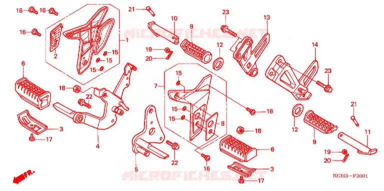 REPOSE PIED (FS1254/5/6/8) Honda MOTO 125 SONIC 2005  FS125C5