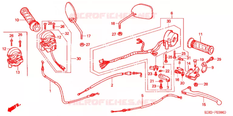 LEVIER DE GUIDON - CABLE - COMMODO Honda MOTO 125 SONIC 2008  FS125C8