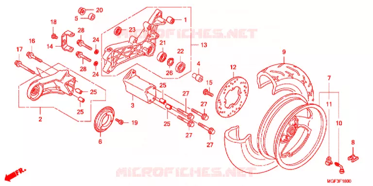 ROUE ARRIERE Honda SCOOTER 600 SILVERWING 2011  FJS600DB