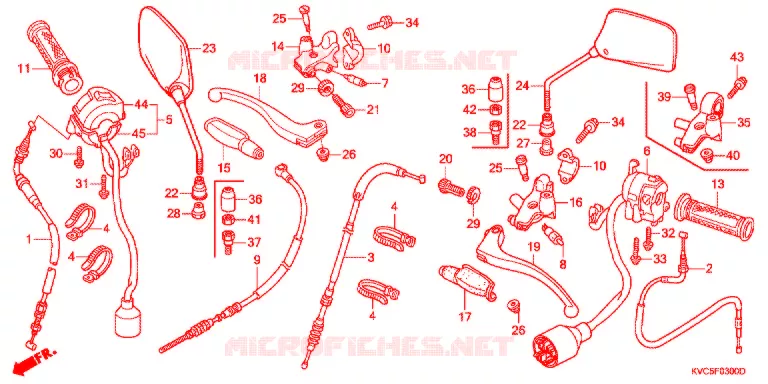 LEVIER DE GUIDON - CABLE - COMMODO Honda MOTO 125 STORM 2012  GLH125SHC