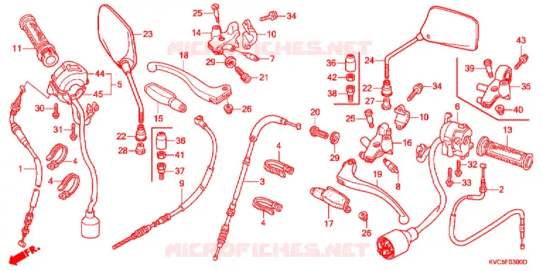 LEVIER DE GUIDON - CABLE - COMMODO Honda MOTO 125 STORM 2012  GLH125SHC