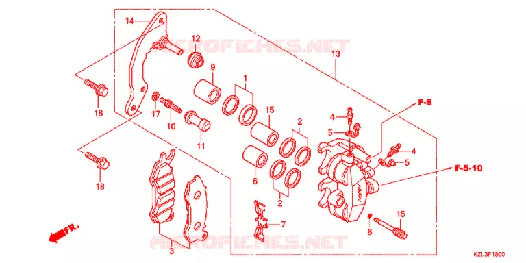 ETRIER DE FREIN AVANT Honda SCOOTER 110 VISION 2015  NSC110MPDE