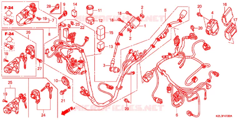 FAISCEAU DES FILS Honda SCOOTER 110 VISION 2015  NSC110MPDE