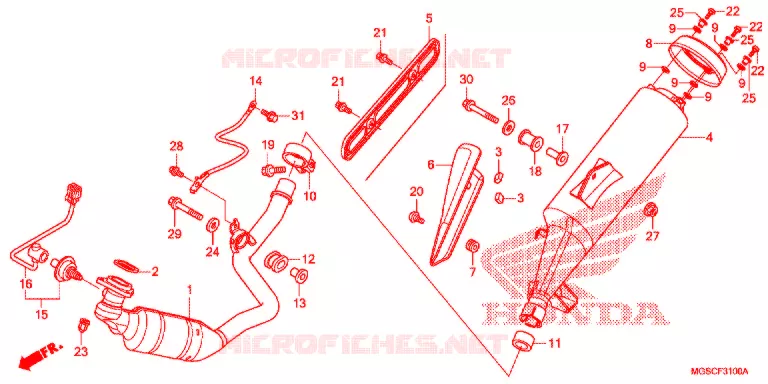 SILENCIEUX D'ECHAPPEMENT Honda MOTO 700 INTEGRA 2013  NC700DD