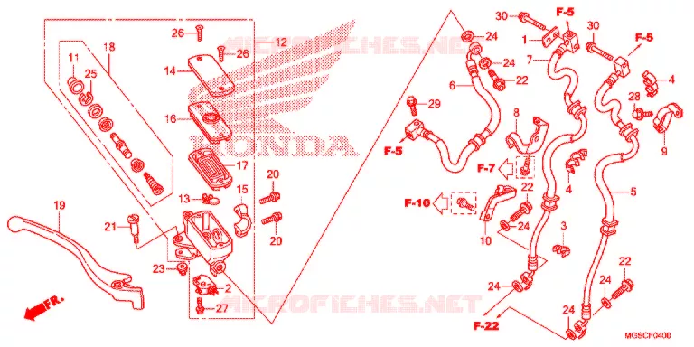 MAITRE CYLINDRE DE FREIN AVANT Honda MOTO 700 INTEGRA 2013  NC700DD