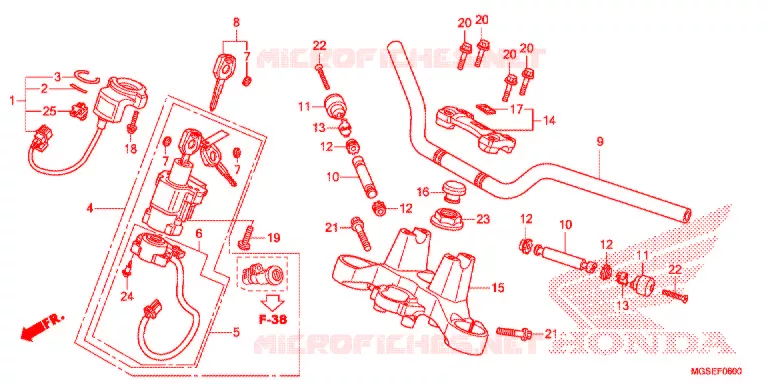 GUIDON - TE DE FOURCHE Honda MOTO 700 NC 2013  NC700SDD