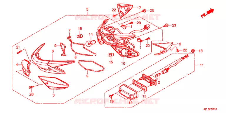FEUX ARRIERE Honda SCOOTER 110 VISION 2013  NSC110E