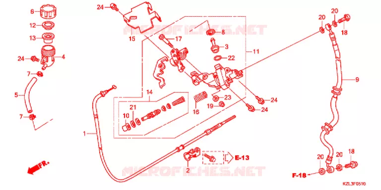 MAITRE-CYLINDRE DE FREIN (CBS) Honda SCOOTER 110 DIO 2013  NSC110WHD