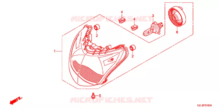 PHARE Honda SCOOTER 110 DIO 2015  NSC110WHD