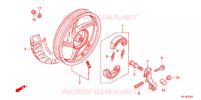 ROUE ARRIERE Honda SCOOTER 110 DIO 2015  NSC110WHD