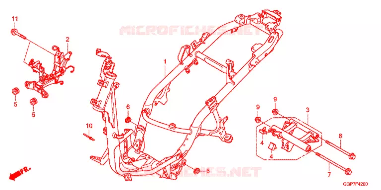 CADRE (NSC50/MPD/WH) Honda SCOOTER 50 VISION 2017  NSC50MPDE