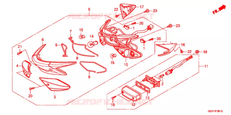 FEUX ARRIERE (NSC50/MPD/WH) Honda SCOOTER 50 VISION 2014  NSC50MPDE