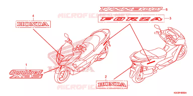 AUTOCOLLANTS Honda SCOOTER 300 FORZA 2013  NSS300AD
