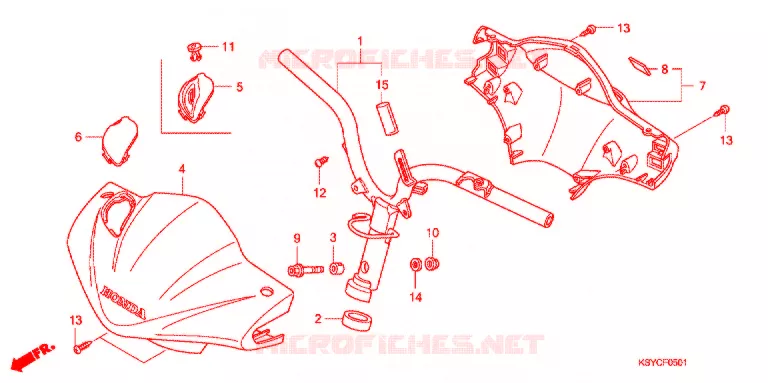 GUIDON - CARENAGE (2) Honda SCOOTER 125 ELITE 2007  SC1255SH6