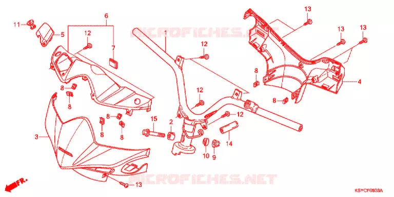 GUIDON - CARENAGE (4) Honda SCOOTER 125 ELITE 2010  SC1256SHA
