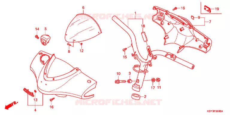 GUIDON - CARENAGE Honda SCOOTER 125 ELITE 2010  SC125SH9