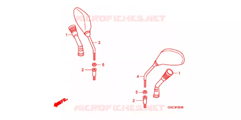 RETROVISEUR Honda SCOOTER 110 SPACY 2013  SCR1104WHD