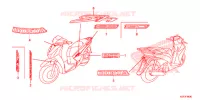 AUTOCOLLANTS pour Honda SH 125 ABS D TOP BOX de 2013