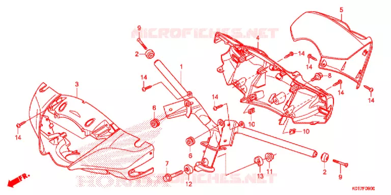 GUIDON - CARENAGE Honda SCOOTER 125 SH 2013  SH125ADD