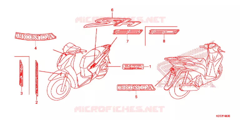 AUTOCOLLANTS Honda SCOOTER 150 SH 2013  SH150AD