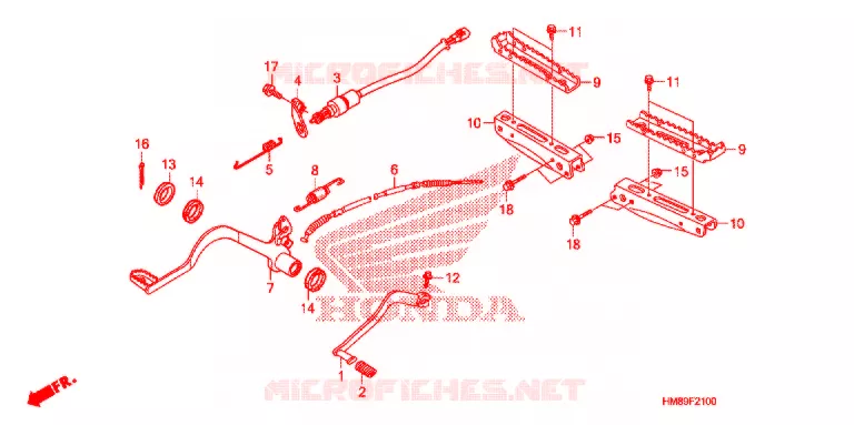 PEDALE - REPOSE PIED Honda ATV 250 FOURTRAX 2011  TRX250TEB