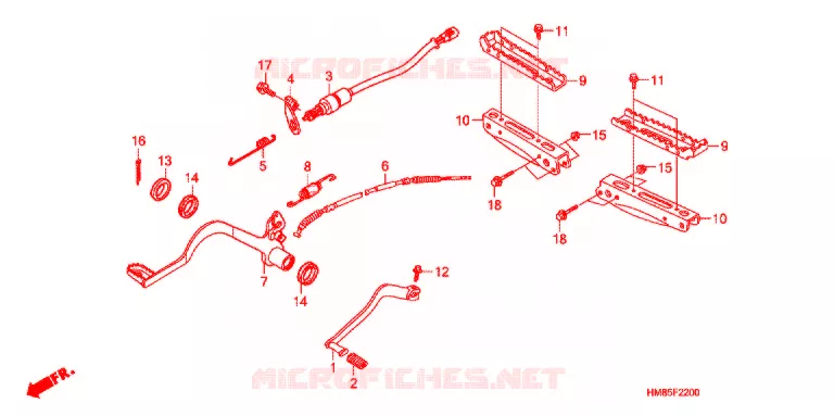 PEDALE - REPOSE PIED Honda ATV 250 FOURTRAX 2012  TRX250TEC