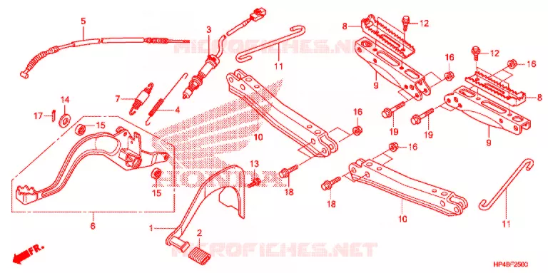 PEDALE - REPOSE PIED Honda ATV 420 FOURTRAX 2011  TRX420FEB