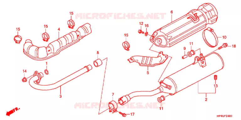 SILENCIEUX D'ECHAPPEMENT Honda ATV 420 FOURTRAX 2011  TRX420FMB