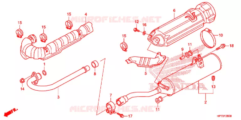 SILENCIEUX D'ECHAPPEMENT Honda ATV 420 FOURTRAX 2013  TRX420FPAD