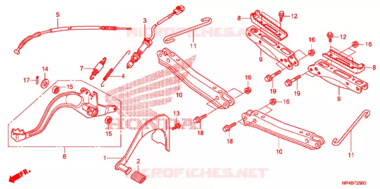 PEDALE - REPOSE PIED Honda ATV 420 FOURTRAX 2011  TRX420FPMB