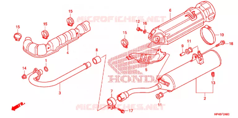 SILENCIEUX D'ECHAPPEMENT Honda ATV 420 FOURTRAX 2011  TRX420FPMB