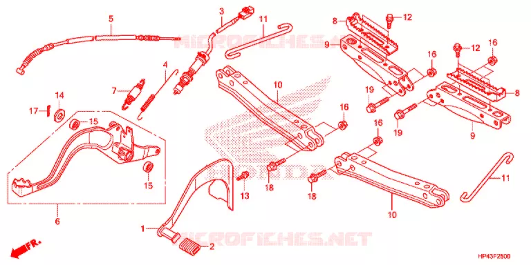 PEDALE - REPOSE PIED Honda ATV 420 FOURTRAX 2013  TRX420TED
