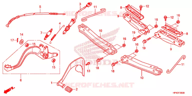 PEDALE - REPOSE PIED Honda ATV 420 FOURTRAX 2013  TRX420TMD