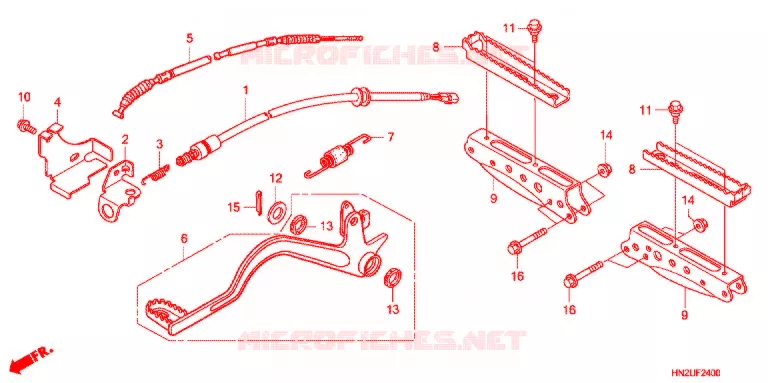 PEDALE - REPOSE PIED Honda ATV 500 FOURTRAX 2013  TRX500FPAD
