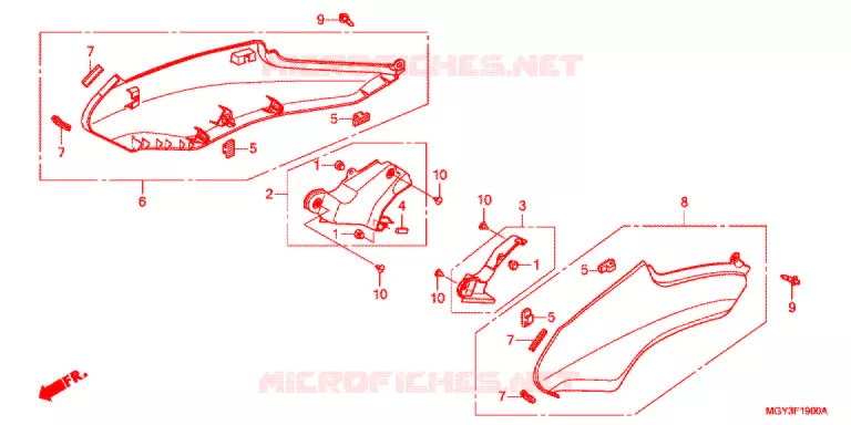 COUVERCLES LATERAUX Honda MOTO 800 CROSSRUNNER 2013  VFR800XD