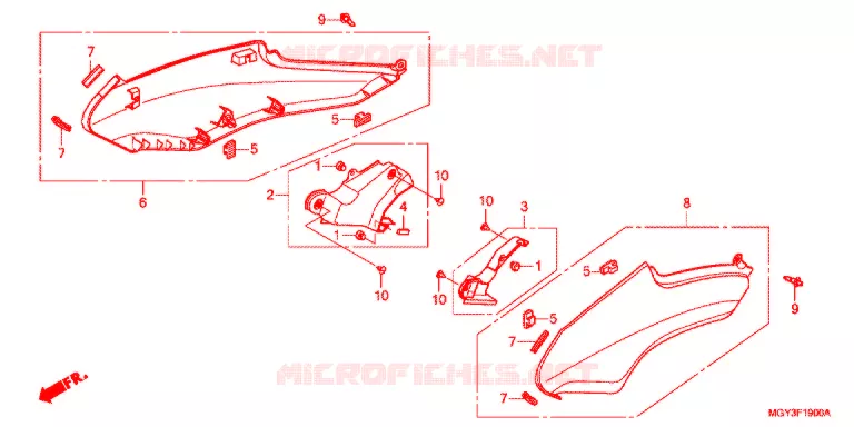 COUVERCLES LATERAUX Honda MOTO 800 CROSSRUNNER 2013  VFR800XD