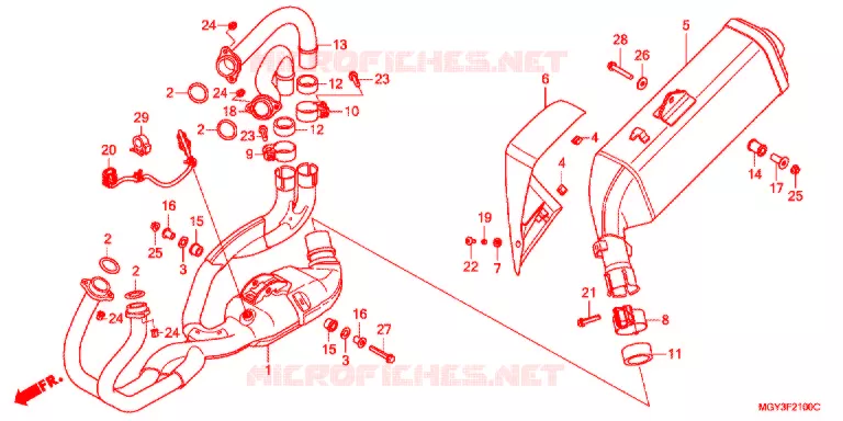SILENCIEUX D'ECHAPPEMENT Honda MOTO 800 CROSSRUNNER 2014  VFR800XD