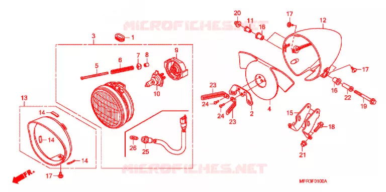 PHARE Honda MOTO 1300 VT 2010  VT1300CXA