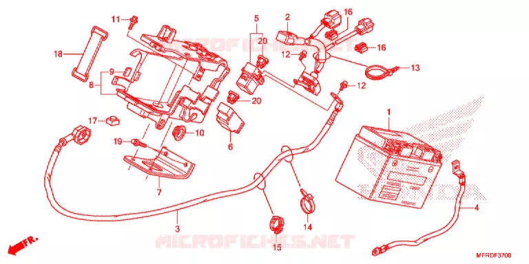 BATTERIE Honda MOTO 1300 VT 2013  VT1300CXAD