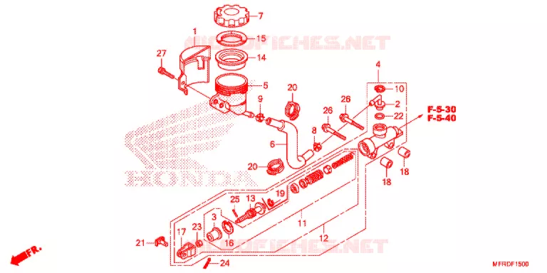MAITRE CYLINDRE DE FREIN ARRIERE Honda MOTO 1300 VT 2013  VT1300CXAD