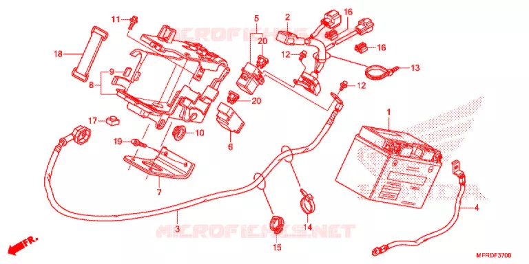 BATTERIE Honda MOTO 1300 VT 2013  VT1300CXAD