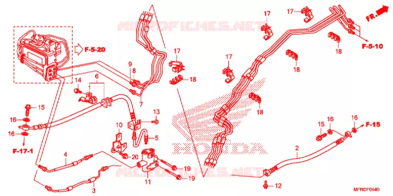 DURITES DE FREIN (VT1300CXA) Honda MOTO 1300 VT 2013  VT1300CXAD