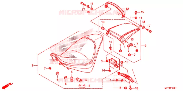 SELLE (VT1300CXA) Honda MOTO 1300 VT 2013  VT1300CXAD