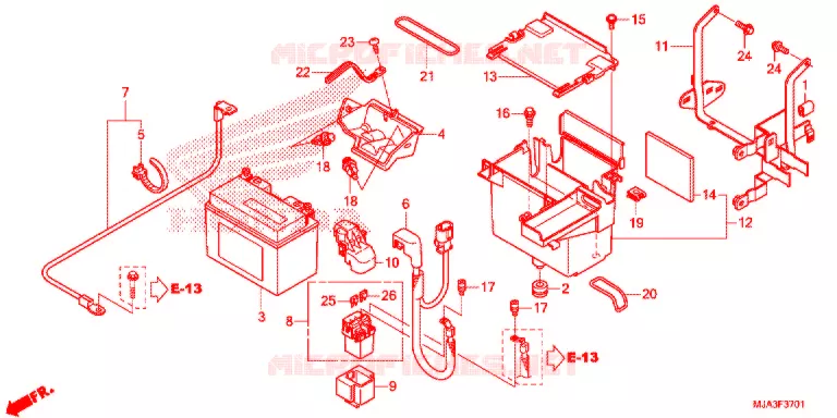 BATTERIE (VT750C2S/CS) Honda MOTO 750 SHADOW 2013  VT750C2SD