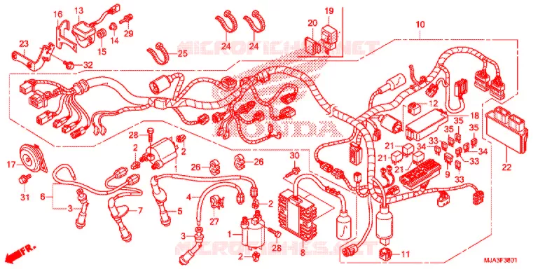 FAISCEAU DES FILS (VT750CS/C2S) Honda MOTO 750 SHADOW 2013  VT750C2SD
