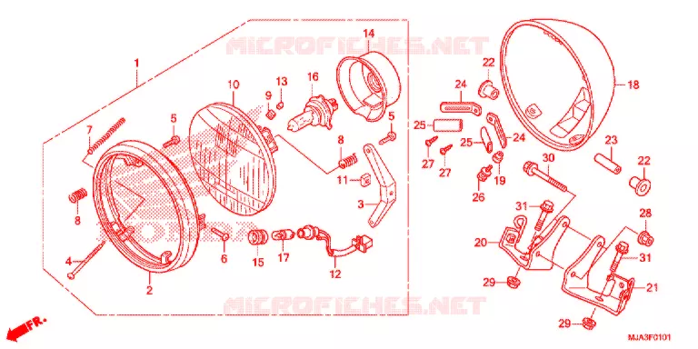 PHARE (VT750C2S-2ED) Honda MOTO 750 SHADOW 2013  VT750C2SD