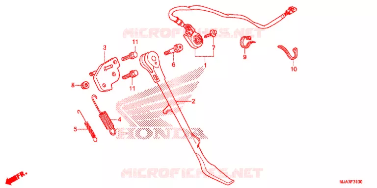 BEQUILLE LATERALE (VT750C/C2S/CA/CS) Honda MOTO 750 SHADOW 2013  VT750CSD