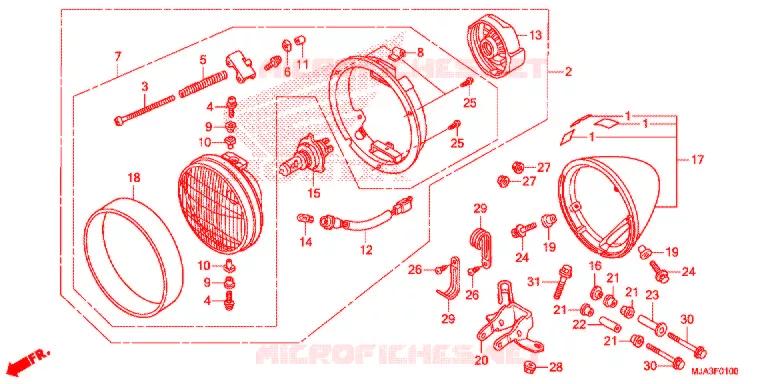 PHARE (VT750C/CA/CS) Honda MOTO 750 SHADOW 2013  VT750CSD