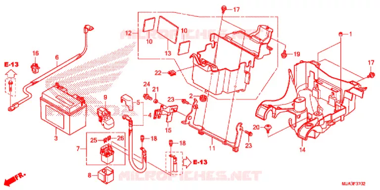 BATTERIE (VT750S) Honda MOTO 750 VT 2013  VT750SD