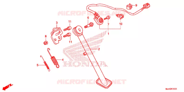 BEQUILLE LATERALE (VT750S) Honda MOTO 750 VT 2013  VT750SD